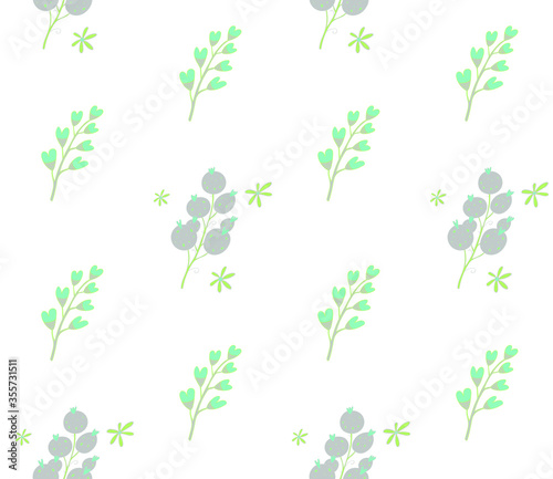 Image without seams. Beautiful pattern on a summer theme. Pattern consisting of  natural colors and leaves. Background image.
