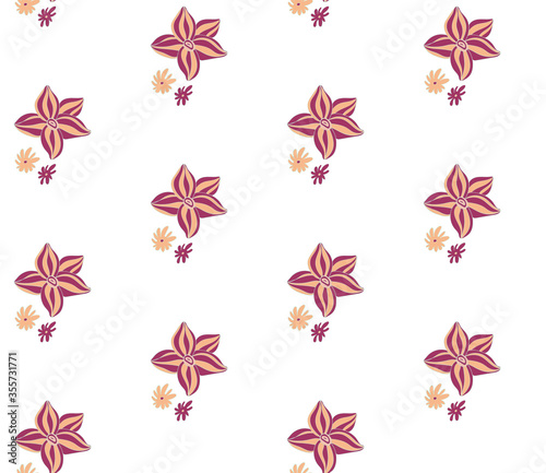 Image without seams. Beautiful pattern on a summer theme. Pattern consisting of  natural colors and leaves. Background image.

