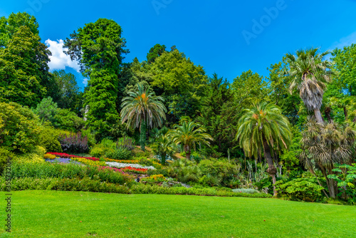 Botanical garden at Villa Carlotta at Tremezzo, Italy photo