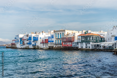 Little Venice district at Mykonos Island, Greece.