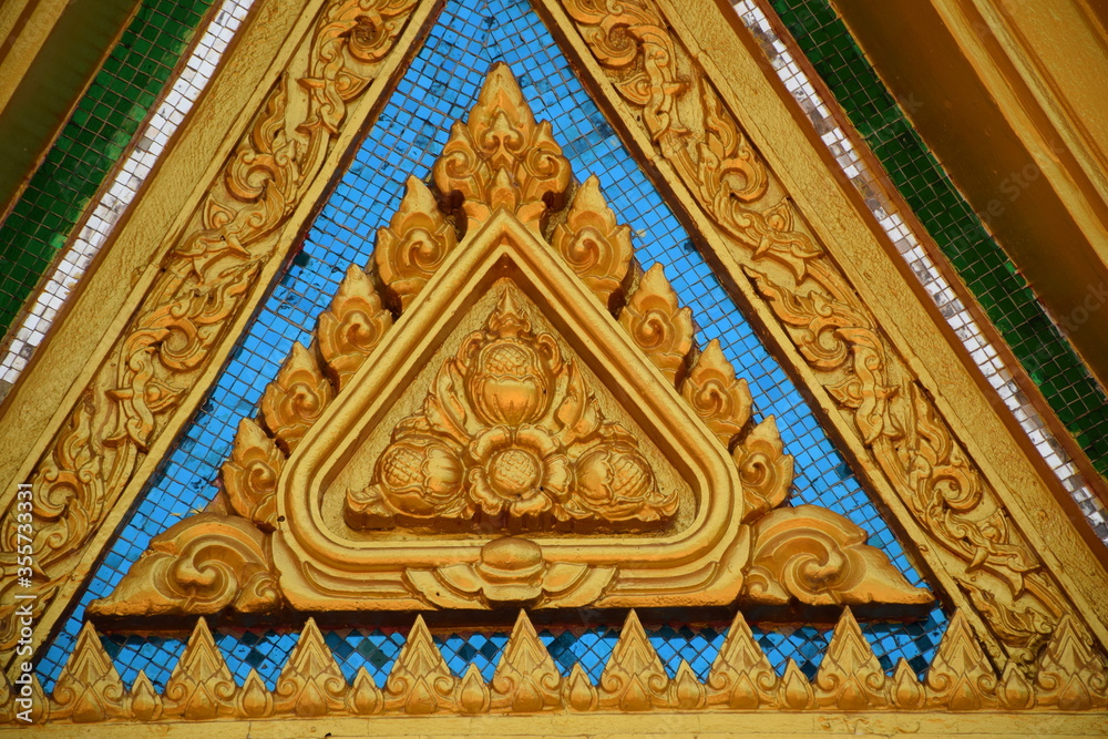 Religious place decoration with Kanok pattern in Thai temple