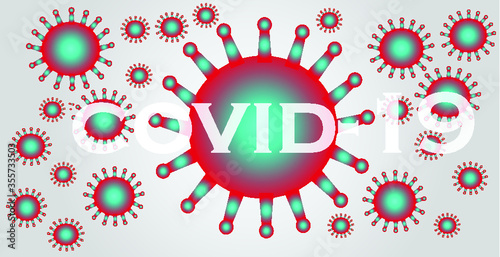 group of corona virus with covid 19 written on front. corona pandemic concept.stay home stay safe