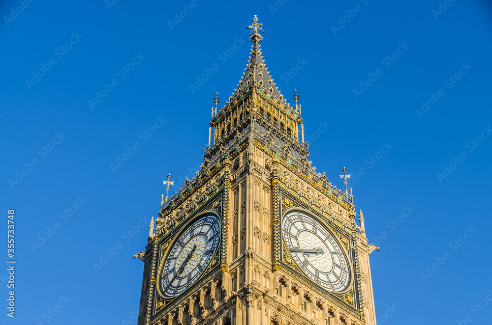The famous BigBen clock in London, England