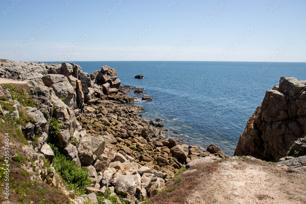 coastline in brittany with sea views and rocks coastline in brittany with sea views and rocks