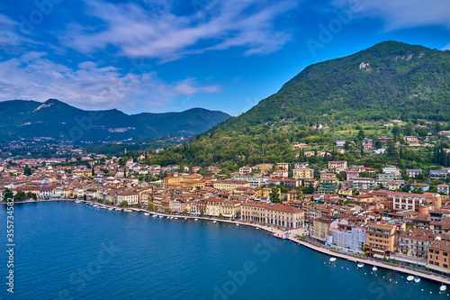 Aerial view of the city of Salò, Lake Garda, Italy © Berg