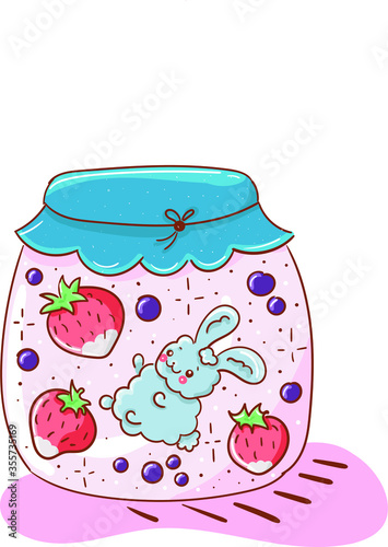 illustration of a jar of fruit jam