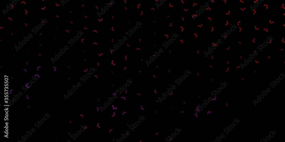 Dark Pink, Red vector background with occult symbols.