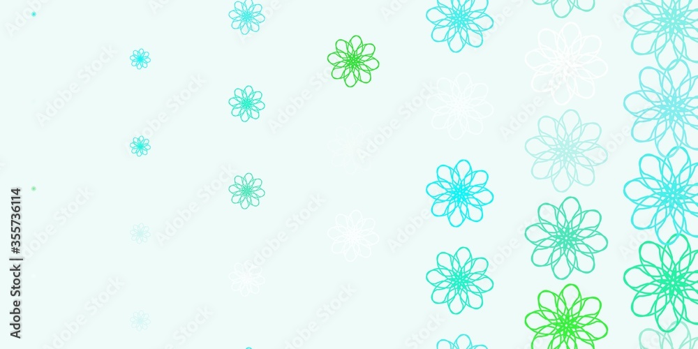 Light Green vector doodle background with flowers. Light Green vector doodle background with flowers.