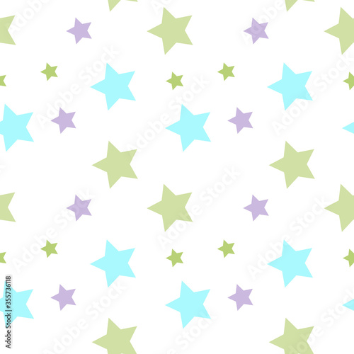 Seamless pattern with stars on white background.Design template for wallpaper fabric wrapping textile