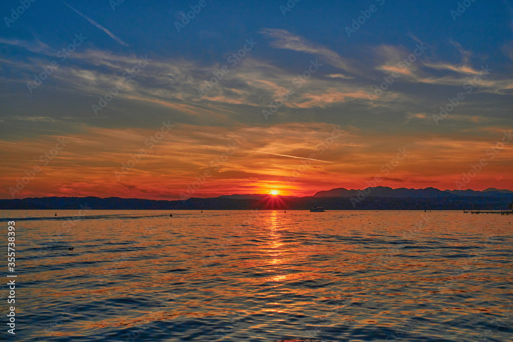 Sunrise, sunset over Lake Garda