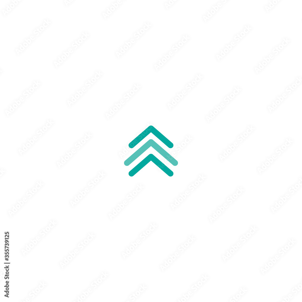 three blue arrows up icon. swipe up button. Isolated on white. Upload icon. three blue arrows up icon. swipe up button. Isolated on white. Upload icon.