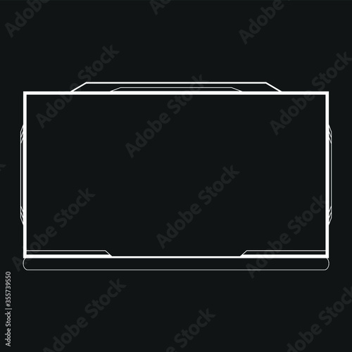 Streaming facecam overlay white modern design - VECTOR