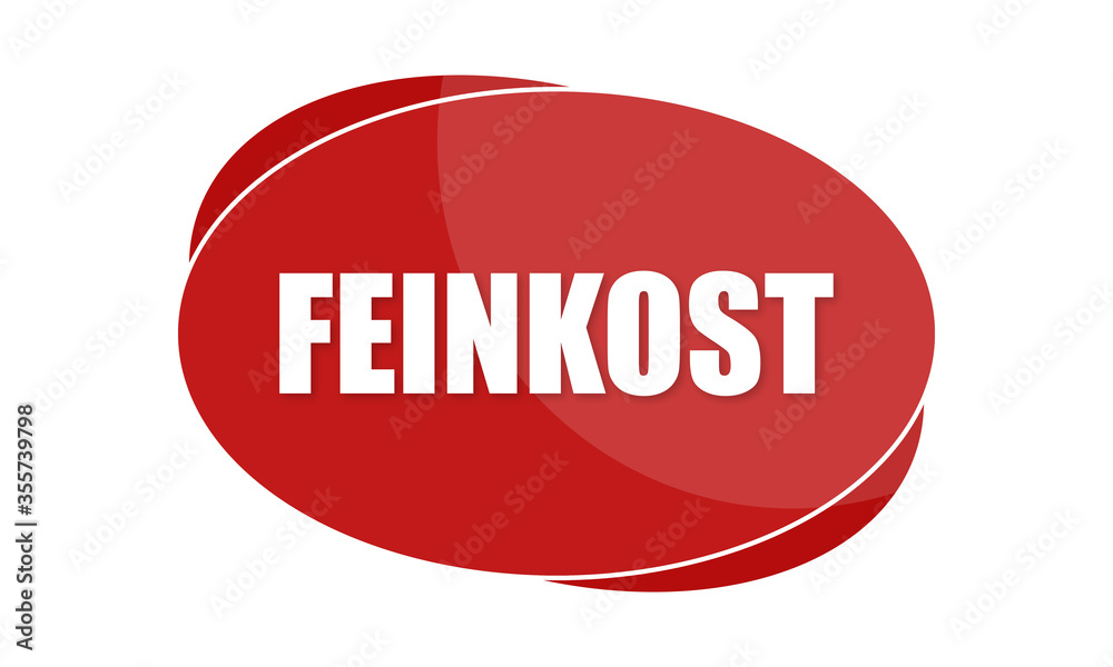Feinkost - text written in red shape Feinkost - text written in red shape