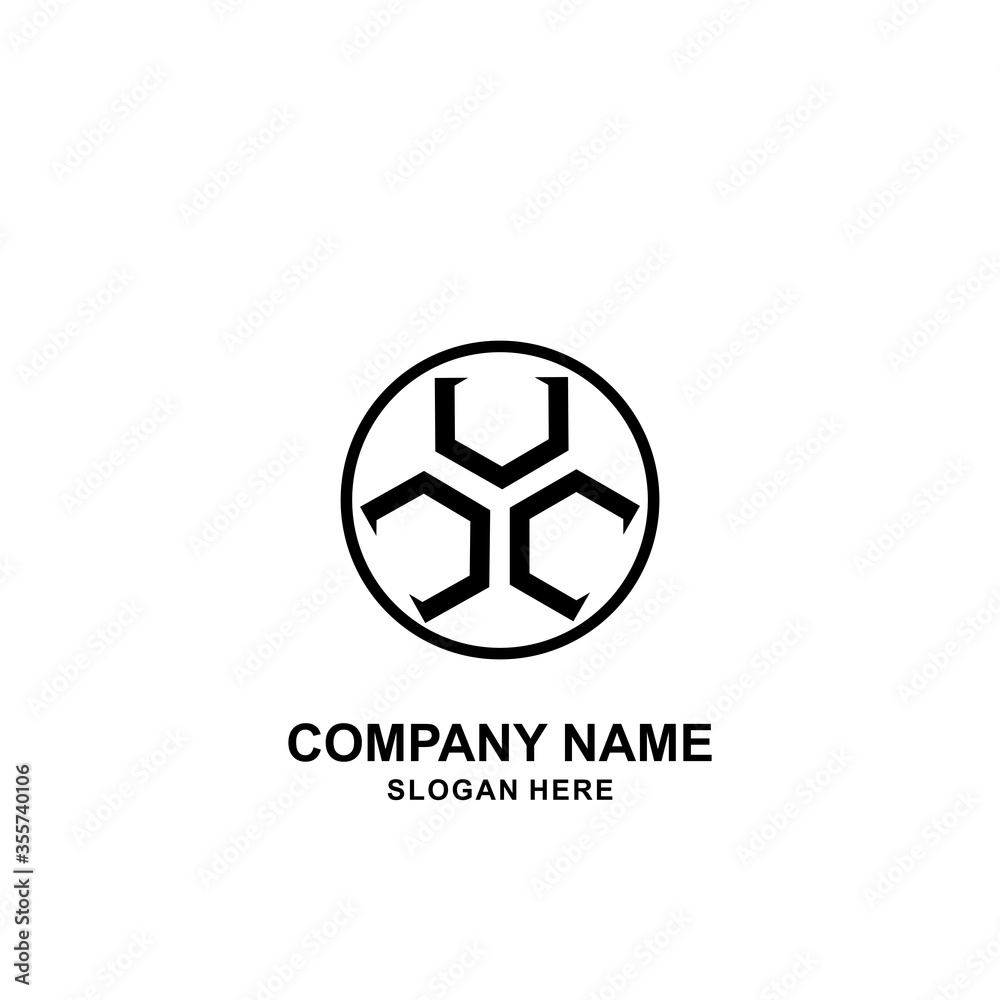 Hexagonal and Circle Logo Template Vector Hexagonal and Circle Logo Template Vector