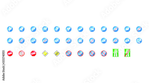 Set Of Different Collection Road Signs Vector Traffic