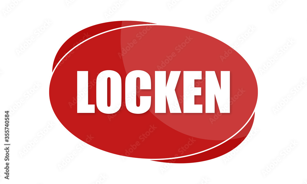 Locken - text written in red shape Locken - text written in red shape