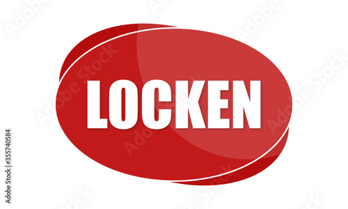 Locken - text written in red shape