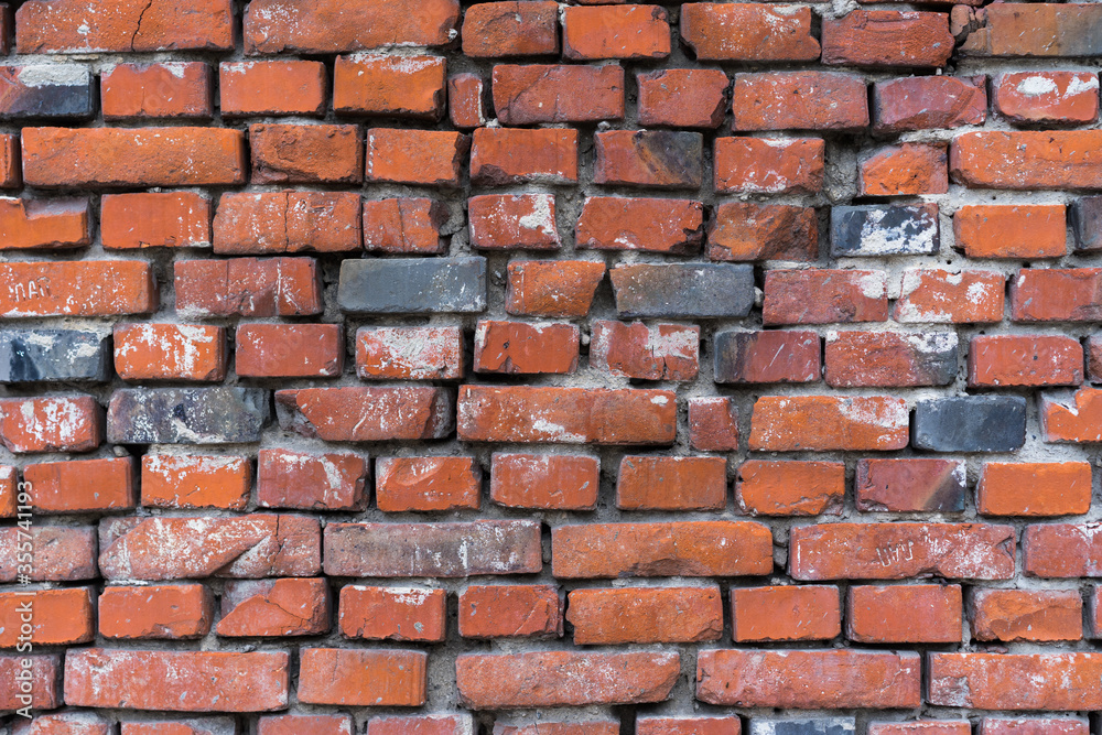 brick red wall. background of a old brick house. brick red wall. background of a old brick house.