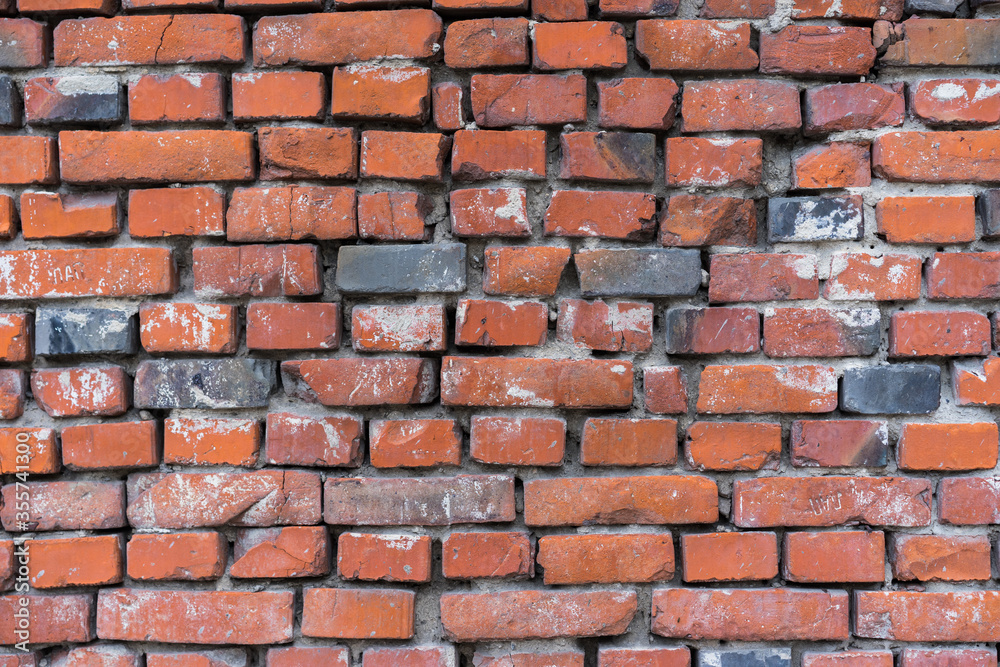 brick red wall. background of a old brick house. brick red wall. background of a old brick house.