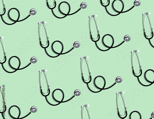 Stethoscope pattern - healthcare and medicine theme - minimalism