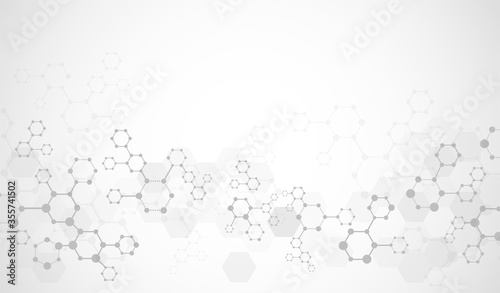 Molecules or DNA medical structure background vector design. © TripleP Studio