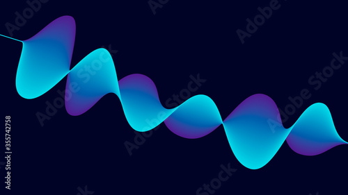 Abstract background with wave. Flowing colorful dynamic lines. Vector illustration.