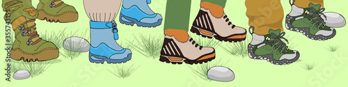 A vector illustration of a hiking boot.