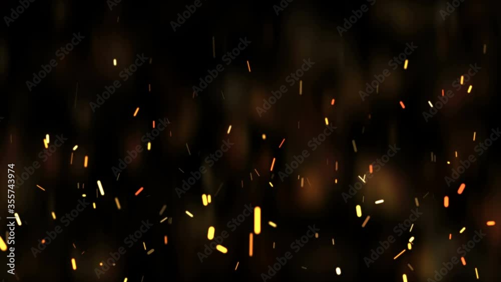 fire sparks dust particles action background