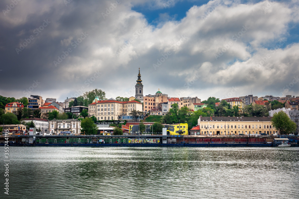 Old historical town belgrade by the Sava river. Belgrade is a largest and capital citi of Serbia.