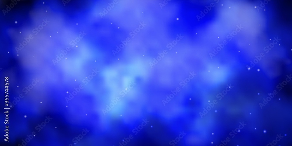 Obraz premium Dark BLUE vector layout with bright stars. Modern geometric abstract illustration with stars. Pattern for wrapping gifts.