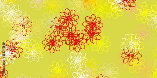 Light Green  Red vector natural backdrop with flowers.