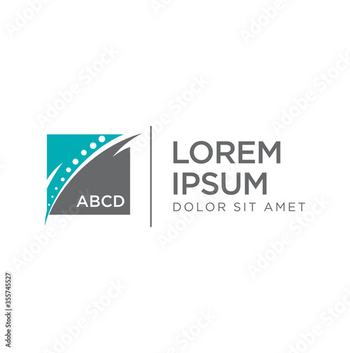 Square Chiropractic Spine Logo. Chiropractic Medical Center / Spine And Backache Icon Logo . Abstract Chiropractic	
