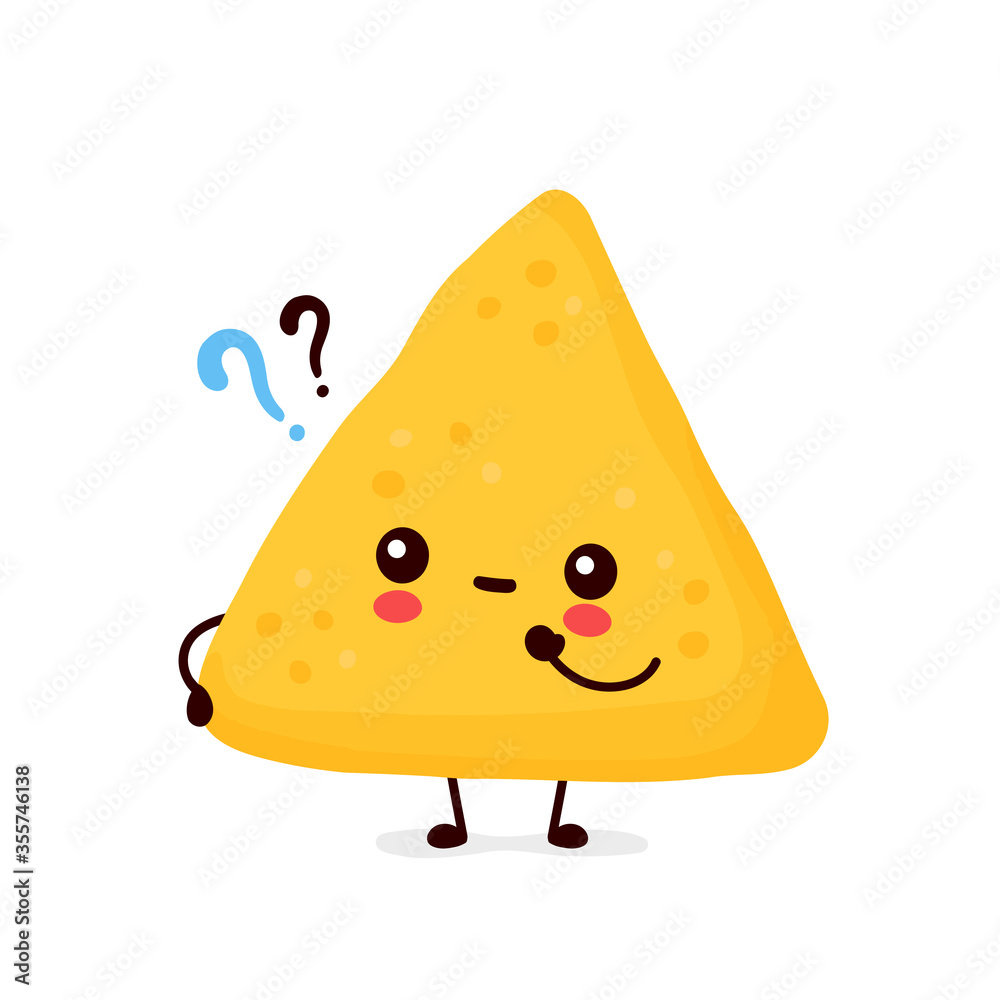 Cute happy funny nachos with question mark Cute happy funny nachos with question mark