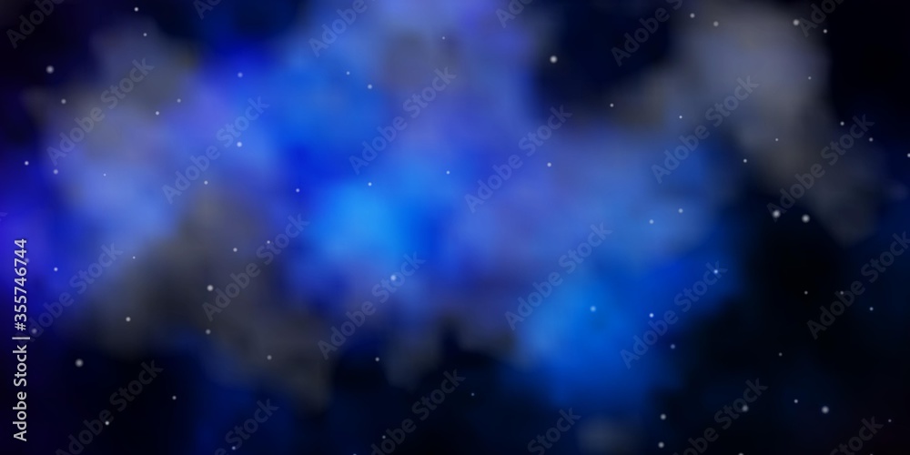 Dark BLUE vector pattern with abstract stars. Modern geometric abstract illustration with stars. Best design for your ad, poster, banner.