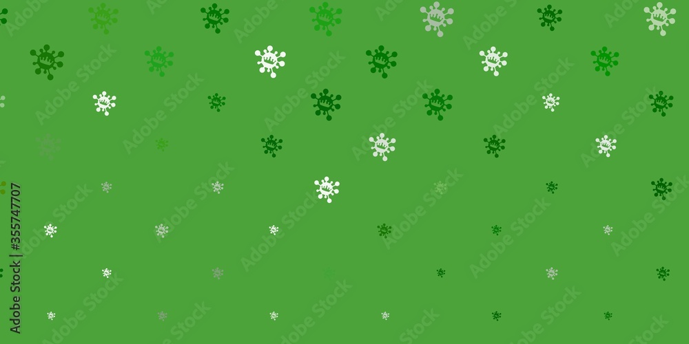 Light green vector backdrop with virus symbols. Light green vector backdrop with virus symbols.