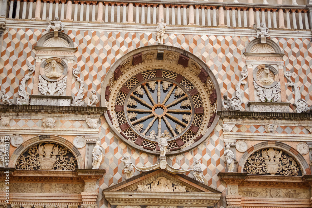 these are details of the decoration of the wall of the Italian Cathedral