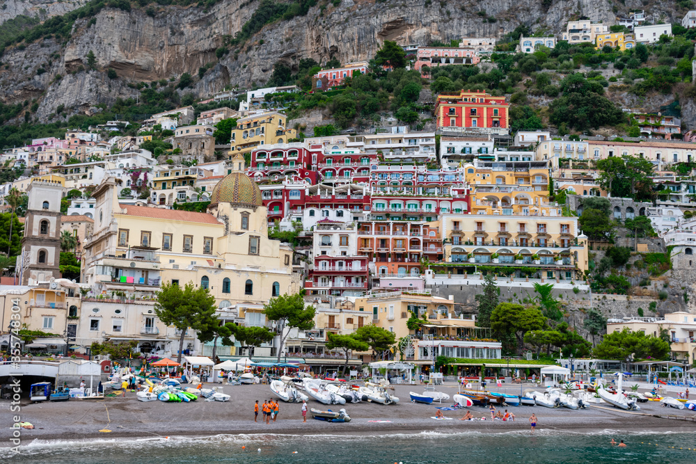 Italy, Campania, Positano - 14 August 2019 - Glimpse of the beautiful Positano