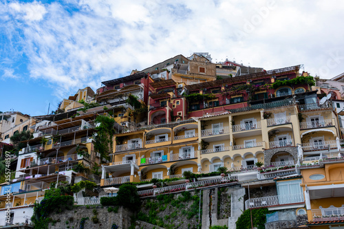 Italy, Campania, Positano - 14 August 2019 - View of the characteristic buildings of Positano