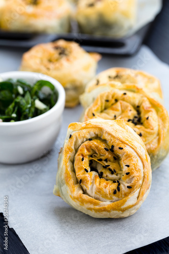freshly baked spinach pie 