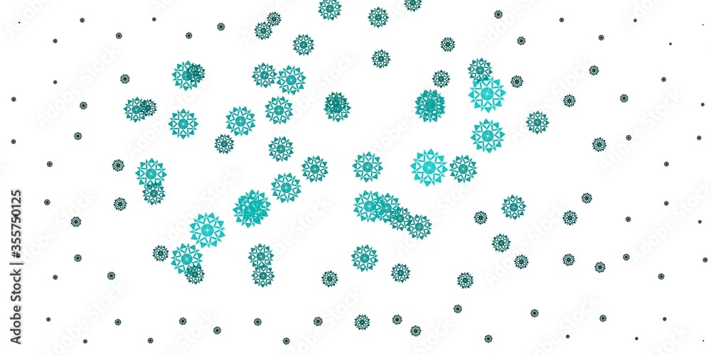 Light Green vector background with christmas snowflakes.