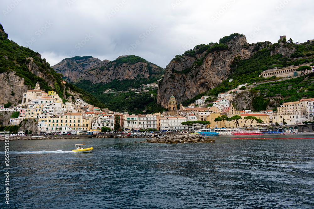 Italy, Campania, Amalfi - 14 August 2019 - View of the wonderful and colorful Amalfi