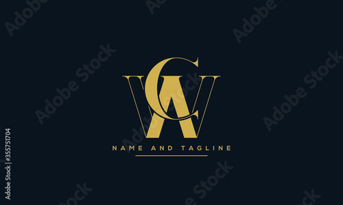 alphabet letters monogram icon logo CW or WC