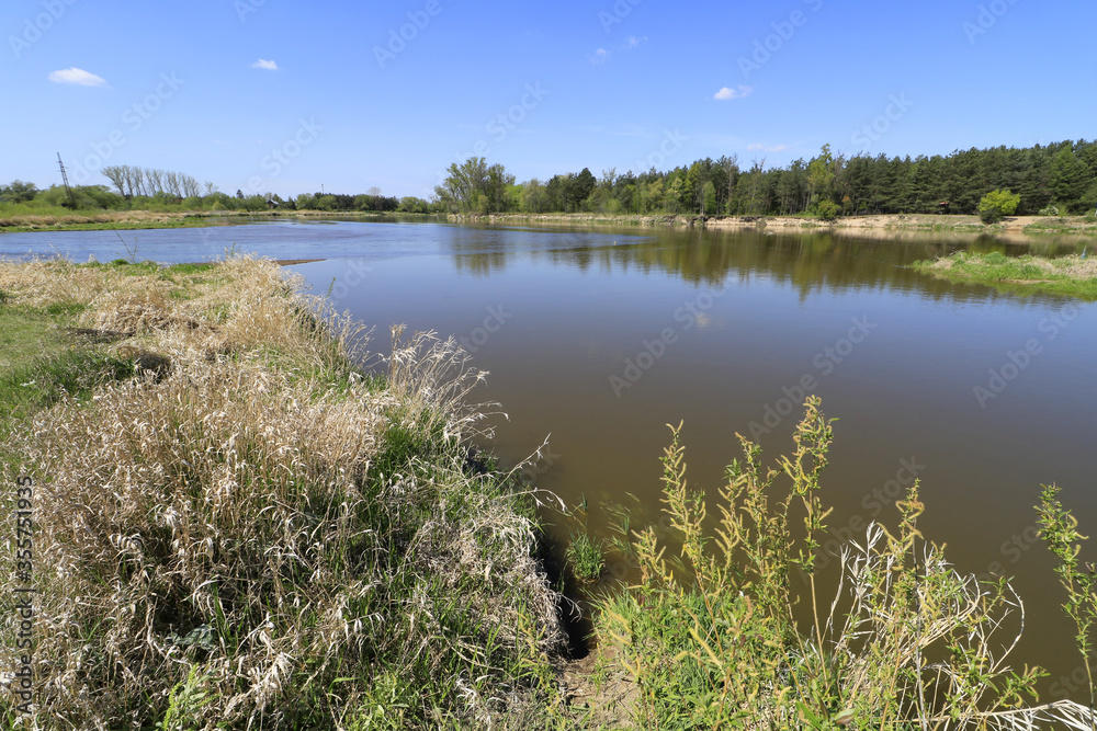 Liwiec river flows into Bug river, Mazovia, Poland