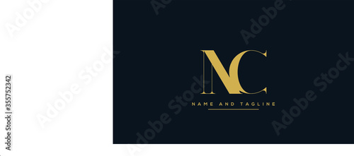 alphabet letters monogram icon logo CN or NC