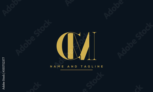 alphabet letters monogram icon logo CM or MC
