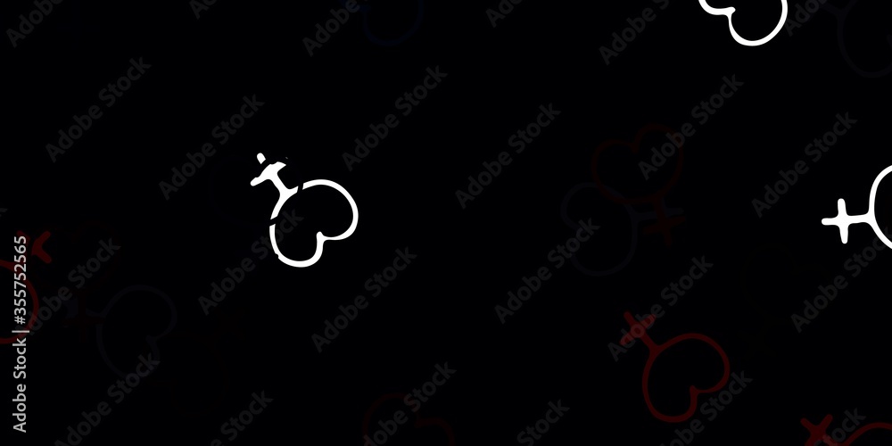 Light Red, Yellow vector backdrop with woman's power symbols. Light Red, Yellow vector backdrop with woman's power symbols.
