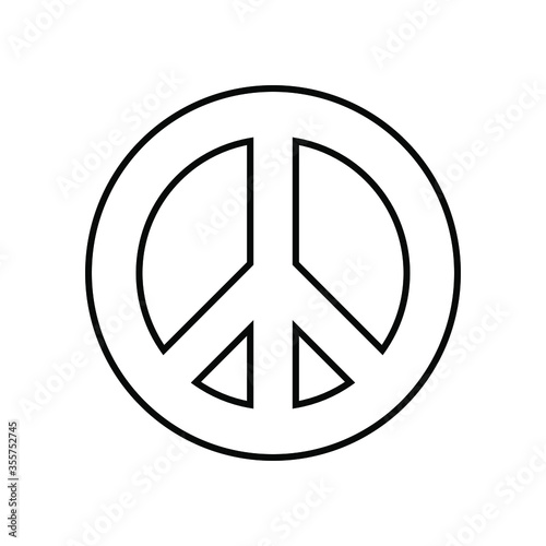 Peace and love symbol vector antiwar pacifism icon hippie culture sign illustration