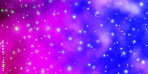 Light Purple, Pink vector layout with bright stars. Modern geometric abstract illustration with stars. Design for your business promotion.