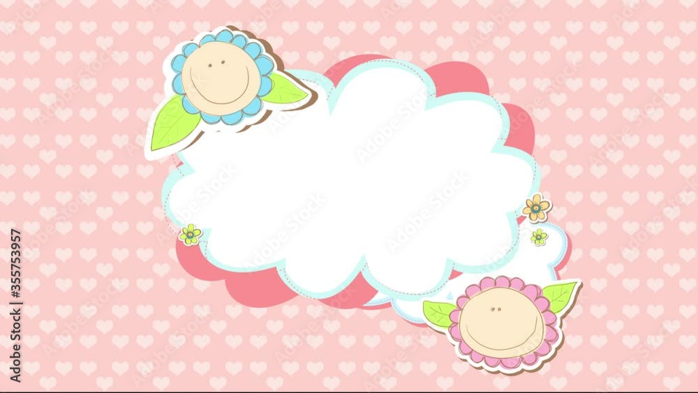 baby shower invitation card for twin brother and sister with pink heart pattern background with trimmed paper clouds in the middle with flowers with kids faces baby shower invitation card for twin brother and sister with pink heart pattern background with trimmed paper clouds in the middle with flowers with kids faces