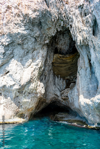 Italy, Campania, Capri - 14 August 2019 - View of a cave on the island of Capri